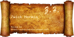 Zwick Hermia névjegykártya